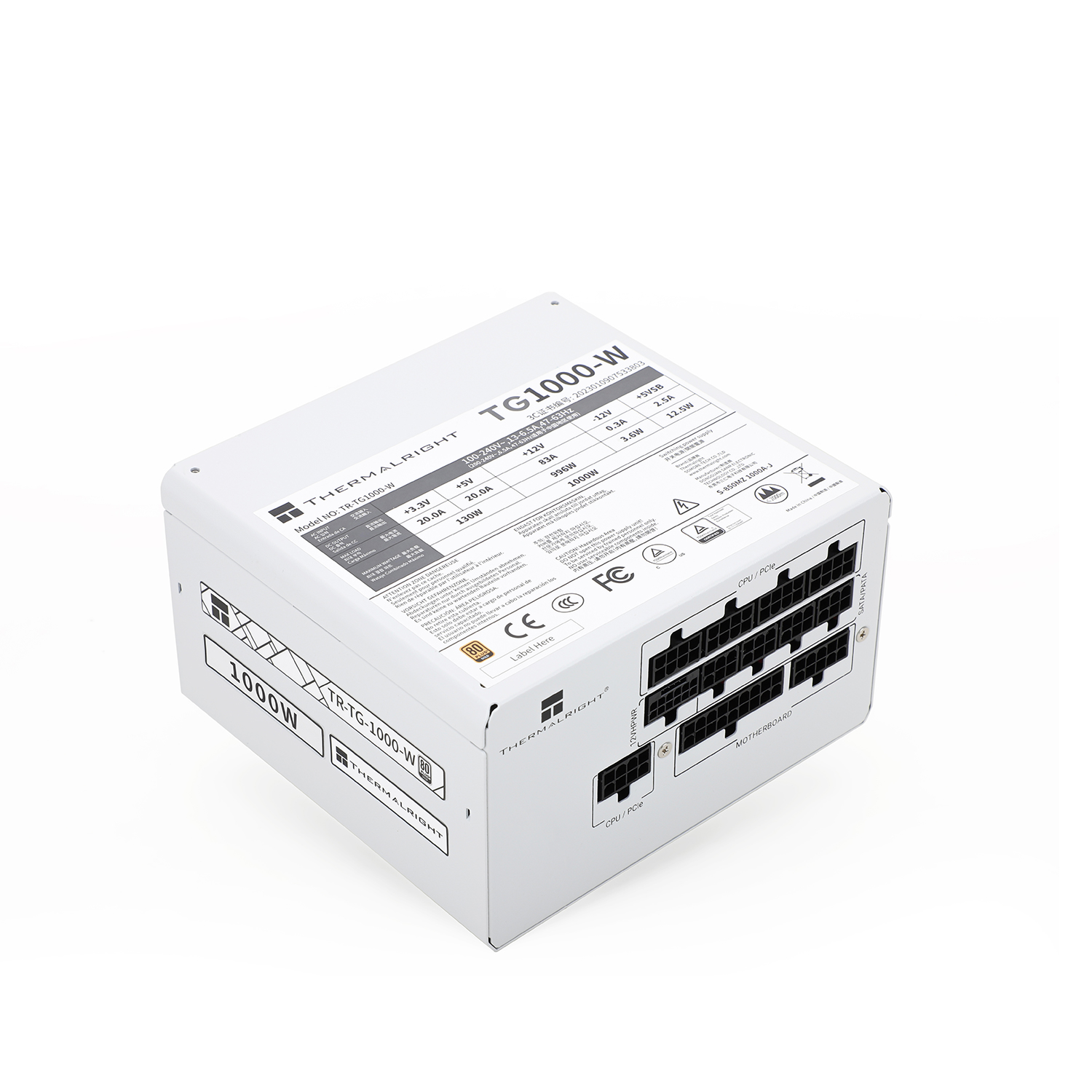 Thermalright TG1000 1000W Full Modular 80PLUS Gold - White Thermalright TG1000 1000W Full Modular 80PLUS Gold - White